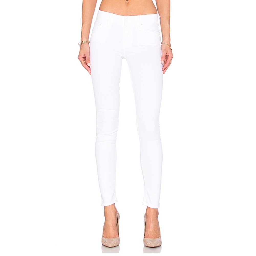 MOTHER White The Looker Ankle Crop Skinny Pants - Picture 1 of 12